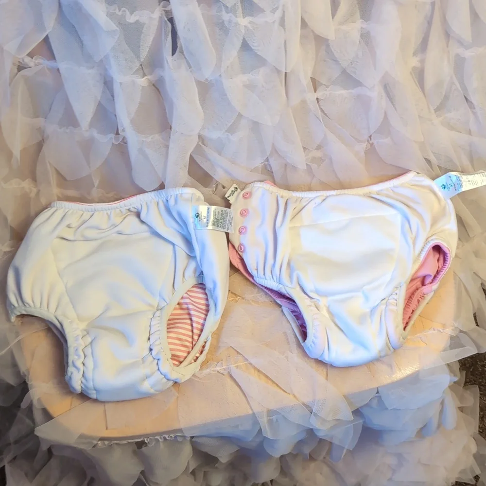 Pink and Striped Kids Swim Pants